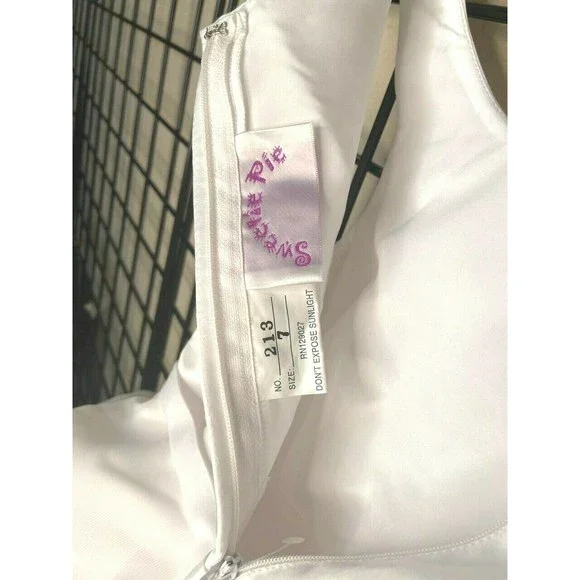 NWT NEW White Satin, Chiffon Sweetie Pie Pageant/Party/Formal Gown 7Y-Fit 7/8/9Y